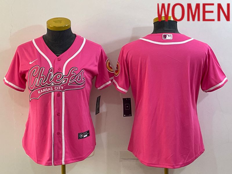 Women Kansas City Chiefs Blank Pink 2022 Nike Co branded NFL Jersey